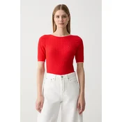 Tommy Hilfiger Pulover Fine Gg Cable Boat WW0WW50103 Rdeča Regular Fit