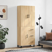 Greatstore Visoka komoda sonoma hrast 69,5x34x180 cm inženirski les