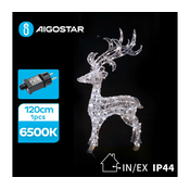 Aigostar - LED Zunanji božični okrasek LED/3,6W/31/230V 6500K 120cm IP44 jelenček