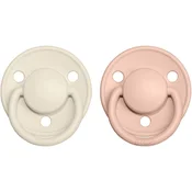 BIBS De Lux Natural Rubber 2 duda Ivory/Blush 2 kos