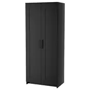 BRIMNES Garderober s 2 vrata, crna, 78x190 cm