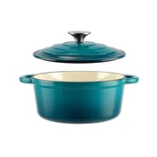 Emajlirana litoželezna kaserola 20cm 2l turkizna 54764
