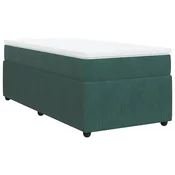vidaXL vidaXL Box spring postelja z vzmetnico temno zelena 100x200 cm žamet, (21310820)