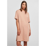 Womens dress with a slit in amber color