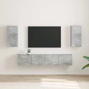 vidaXL TV stenska omara 2 pcs Beton 30 x 31 x 60 cm Konstruiran les