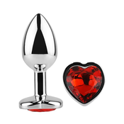 Diamond Heart Butt Plug Small Red