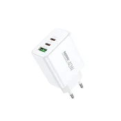REMAX Strujni Fast punjac Kiddy 1xUSB 3.0 + 2xTIP C 20W RP-U123, beli