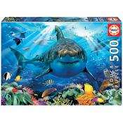 Puzzle Great White Shark Educa 500 dijelova i Fix ljepilo od 11 godina