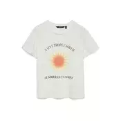 VERO MODA Majica VMLISE OLLY marelica / svijetlonarančasta / crna / bijela