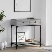 Konzolni stol siva boja hrasta 75x34,5x75 cm konstruirano drvo