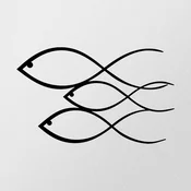 Wallity Zidna dekoracija Fish, 50x30cm, Crna