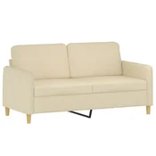 Vidaxl Kavč dvosed krem 140 cm blago