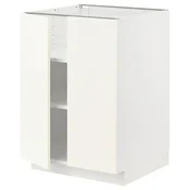 METOD Podni element s policama/2 vrata, bela/Vallstena bela, 60x60 cm
