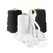 DQPP | Premium MACRAMEE GARN | 100m | 5 mm | Schwarz | 100% Baumwolle | Kordel Natur | Baumwollgarn Baumwollseil | DIY ročna dekoracija