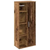 Vidaxl Kopalniška omarica z držalom za rolete star les 39x22x90 cm