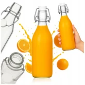 B.U. Okrogla steklenica s sponko - 1000 ml