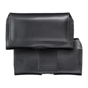 OEM Univerzalni usnjeni pasni etui ROYAL, vodoraven, velikost L, za IPHONE 12/12 PRO/13/13 PRO/14/14 PRO/SAMSUNG S10/S20/S21/A40/HUAWEI P8 LITE/P30/P40/P9 LITE, črn