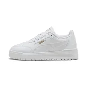 PUMA Shuffle Downtown Low Sneakers Youth, Shoes, White/Gold, 35.5