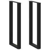 Noge za barski stol U-oblika 2 kom Crne 40 x (110-111) cm Celik