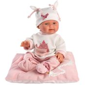 Lutka-beba Llorens - S ružičastom odjećom, jastukom i bijelom kapom, 26 cm