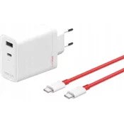 OnePlus 120W Dual Ports SuperVooc Adapter + Cable (Type-C + Type-A) Bela