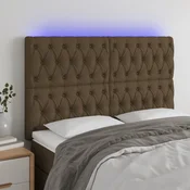LED uzglavlje tamnosmede 144x7x118/128 cm od tkanine