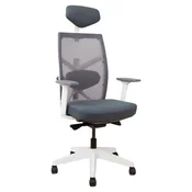 Homestar Delovna stol TUNE sivo z belim ogrodjem