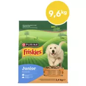Friskies Junior suha hrana za pasje mladiče, piščanec in zelenjava, 4 x 2,4kg