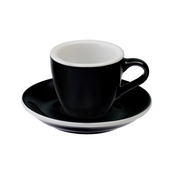 Loveramics Egg - Espresso 80 ml Cup and Saucer - Black