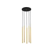 Argon Sone viseca lampa, okrugla sjenila, 30 cm, 5 svjetiljki, mesing - Dnevni boravak/blagovaonica - mesing, teksturirana crna - Metal