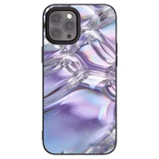 Silikonski črni ovitek za Apple iPhone 12 Pro Max - Iridescent bubbles