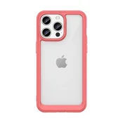 HURTEL Okrepljeno ohišje z upogljivim okvirjem za iPhone 15 Pro Max Outer Space - rdeče