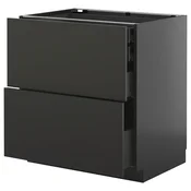 METOD / KNIVSHULT Pod.orm.2front/2dnj/1srd/1vis.fiok, Crnosiva/Nickebo boja antracita, mat, 80x60 cm