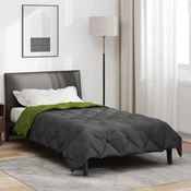 Vidaxl Poletna odeja Zelena in antracita 220 x 135 cm Mikrovlakna