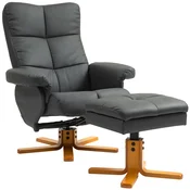 Homestar Naslanjač z naslonjalom za noge 80x86x99 cm temno siva