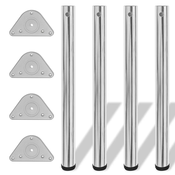 vidaXL 4 Noge za Mizo Nastavljiva Višina Krom 710 mm