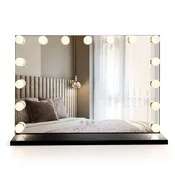 Stensko ogledalo LED HOLLYWOOD Black