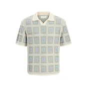 Jack & Jones Plus Pulover JORAIDEN  kremna / temno bež / svetlo modra