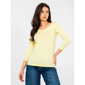 Pastelno rumena bluza z V-izrezom