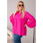 Plus size viskozna bluza Kesi z nabranimi rokavi