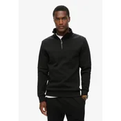 Superdry za moške. M2013961A Ohlapna majica s polovično zadrgo Tech črna (M), Črna, Priložnostno, Bombaž