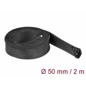 Delock Pletena ovojnica z zadrgo, 2 m x 50 mm, črna