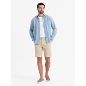 Ombre Mens SLIM FIT short shorts in structured melange knit - black