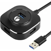 Vcom DH-307 USB 3.0 hub s 4 prikljucka, crni