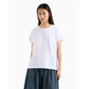 Armani Exchange za ženske. XW000830AF10356U0002 Majica s kratkimi rokavi bela (S), Priložnostno, Bombaž, Kratek rokav