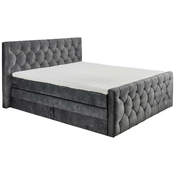 Esposa POSTELJA BOXSPRING 180 cm x 200 cm , tekstil, leseni material antracit