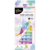 Akrilne boje Kidea - 12 boja, 12 ml, pastelne boje