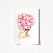 Wallity Poster Dama sa roze cvetnom glavom-2097, 42x59,4 cm