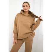 Insulated cotton set, sweatshirt + pants Brooklyn camel