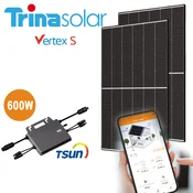 Balkonska Sončna Elektrarna 800-600W TSUN Wi-Fi in nosilcem z nagibom za balkon